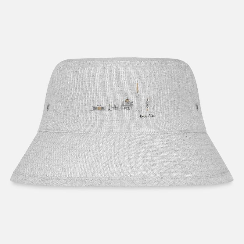 Skyline Berlin - Stanley/Stella recycelter Bucket Hat - Grau meliert