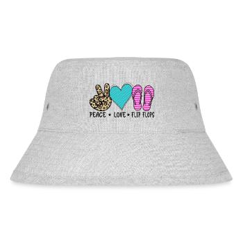 Peace Love - Stanley/Stella Recycled Bucket Hat - heather grey - Front