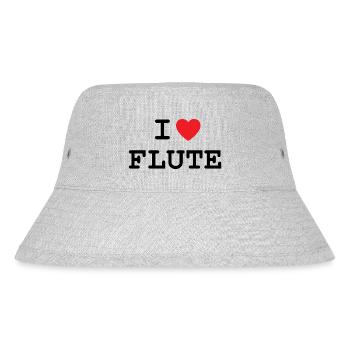 Ich liebe Flöte / Flöten - Stanley/Stella recycelter Bucket Hat - Grau meliert - Vorne