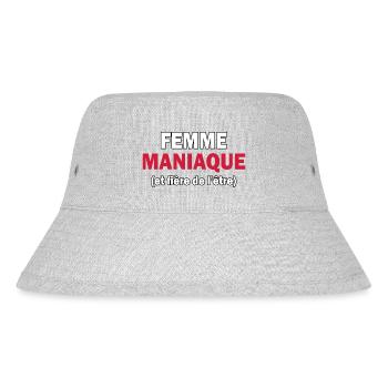femme maniaque / t-shirt humour femme - Bob recyclé Stanley/Stella - gris chiné - Devant