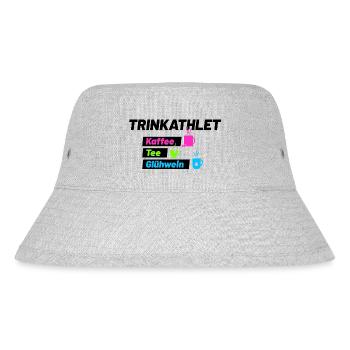 Trinkathlet schwarz - Stanley/Stella recycelter Bucket Hat - Grau meliert - Vorne