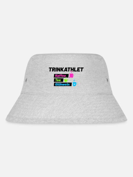 Trinkathlet schwarz - Stanley/Stella recycelter Bucket Hat - Grau meliert
