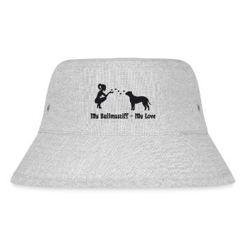 Bullmastiff mit Frau - Stanley/Stella recycelter Bucket Hat - Grau meliert - Vorne