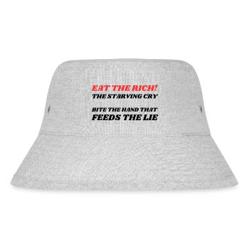 Iss die Reichen! - Stanley/Stella recycelter Bucket Hat - Grau meliert - Vorne