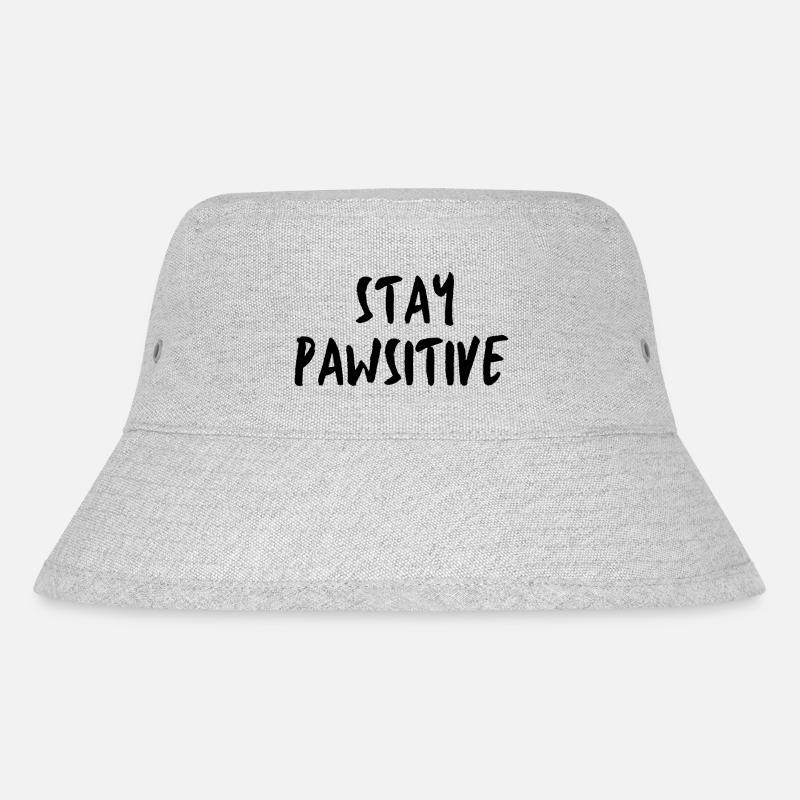 STAY PAWSITIVE - Stanley/Stella recycelter Bucket Hat - Grau meliert
