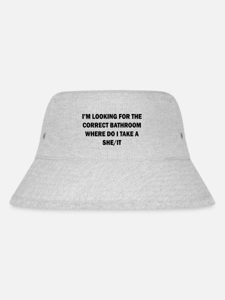CORRECT BATHROOM TAKE A SHE/IT - Stanley/Stella recycelter Bucket Hat - Grau meliert