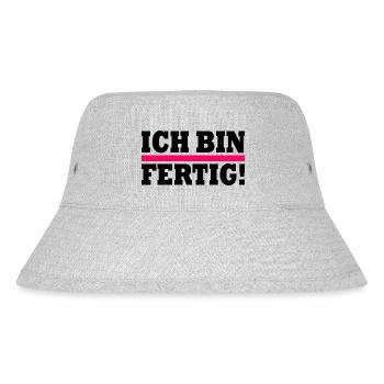 Ich bin fertig - Stanley/Stella recycelter Bucket Hat - Grau meliert - Vorne