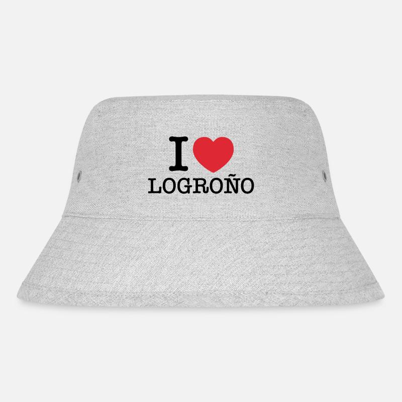 Ich liebe Logroño | Logroño | I Herz Logroño | Spanien - Stanley/Stella recycelter Bucket Hat - Grau meliert