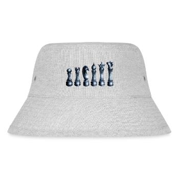 Illustration of shiny blue chess pieces - Stanley/Stella Recycled Bucket Hat - heather grey - Front