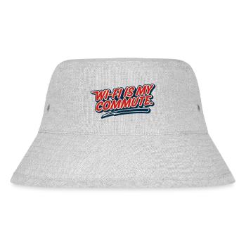 Wi-Fi Commute Home Work Humor Geek - Stanley/Stella Recycled Bucket Hat - heather grey - Front