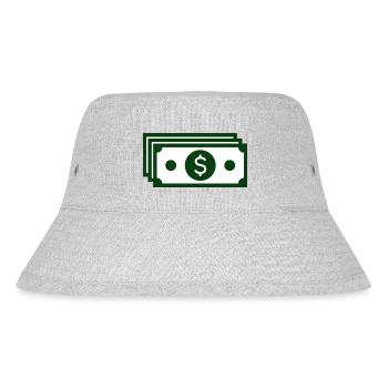 Dollar, Millionär, Geldschein - Stanley/Stella recycelter Bucket Hat - Grau meliert - Vorne