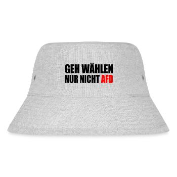 geh wählen nur nicht afd - Stanley/Stella recycelter Bucket Hat - Grau meliert - Vorne