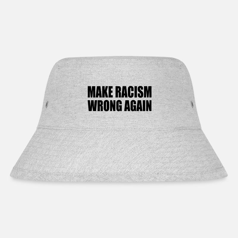 make racism wrong again - Stanley/Stella recycled bucket hat - grå meleret