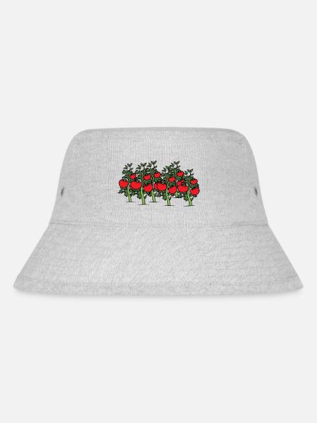 Tomaten am Strauch. Geschenkidee - Stanley/Stella recycelter Bucket Hat - Grau meliert