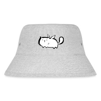 Chubby cute cat Angel with angel wings. Kids - Stanley/Stella Recycled Bucket Hat - heather grey - Front