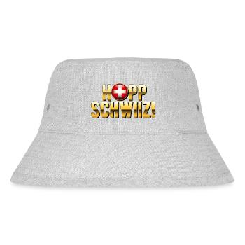 Hopp Schwiiz - Stanley/Stella recycelter Bucket Hat - Grau meliert - Vorne