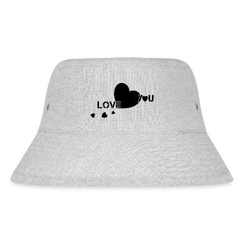 love you valentine couple hearts - Stanley/Stella recycelter Bucket Hat - Grau meliert - Vorne