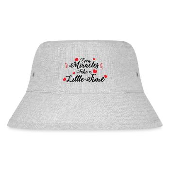 Auch Wunder dauern ein wenig - Stanley/Stella recycelter Bucket Hat - Grau meliert - Vorne