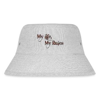 Mein Leben Meine Regeln Zitate Tattoo Zitat - Stanley/Stella recycelter Bucket Hat - Grau meliert - Vorne