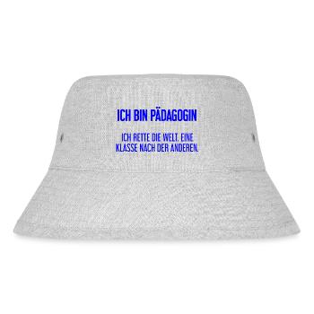 Ich bin Pädagogin - ich rette die Welt - Stanley/Stella recycelter Bucket Hat - Grau meliert - Vorne