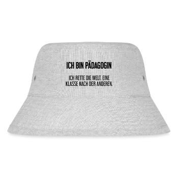 Ich bin Pädagogin - ich rette die Welt - Stanley/Stella recycelter Bucket Hat - Grau meliert - Vorne