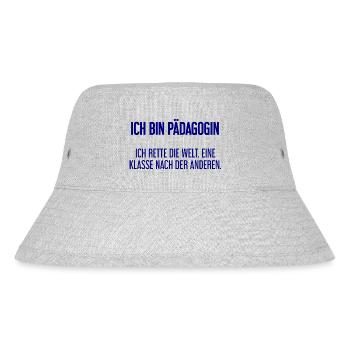 Ich bin Pädagogin - ich rette die Welt - Stanley/Stella recycelter Bucket Hat - Grau meliert - Vorne