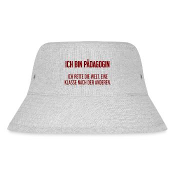 Ich bin Pädagogin - ich rette die Welt - Stanley/Stella recycelter Bucket Hat - Grau meliert - Vorne