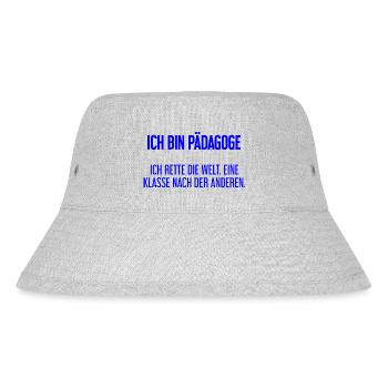 Ich bin Pädagoge - ich rette die Welt - Stanley/Stella recycelter Bucket Hat - Grau meliert - Vorne