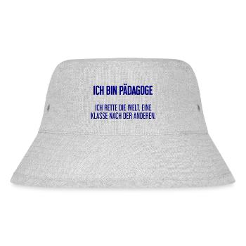 Ich bin Pädagoge - ich rette die Welt - Stanley/Stella recycelter Bucket Hat - Grau meliert - Vorne