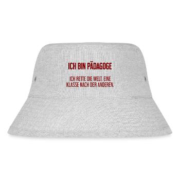 Ich bin Pädagoge - ich rette die Welt - Stanley/Stella recycelter Bucket Hat - Grau meliert - Vorne