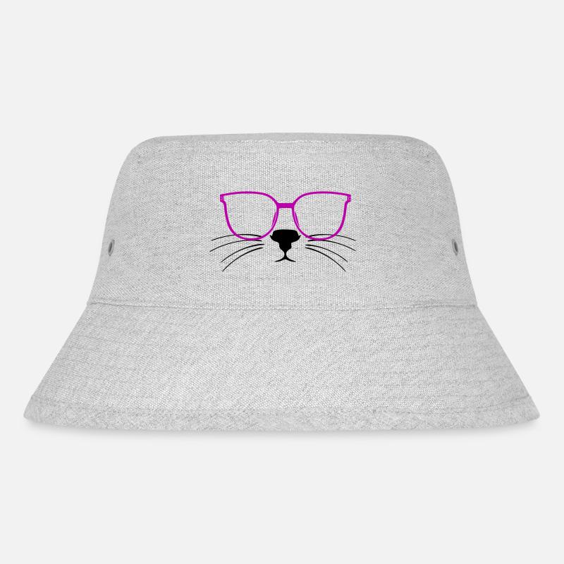 Cat Glasses Cat Lover Kitty - Stanley/Stella Recycled Bucket Hat - heather grey