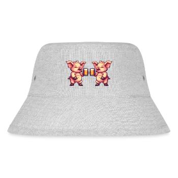 Schwein Team Bier Party - Stanley/Stella recycelter Bucket Hat - Grau meliert - Vorne