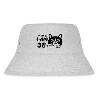 Ich bin nicht 39, ich bin 38 plus 1 Mittelfinger Katze Flip - Stanley/Stella recycelter Bucket Hat - Grau meliert - Vorne