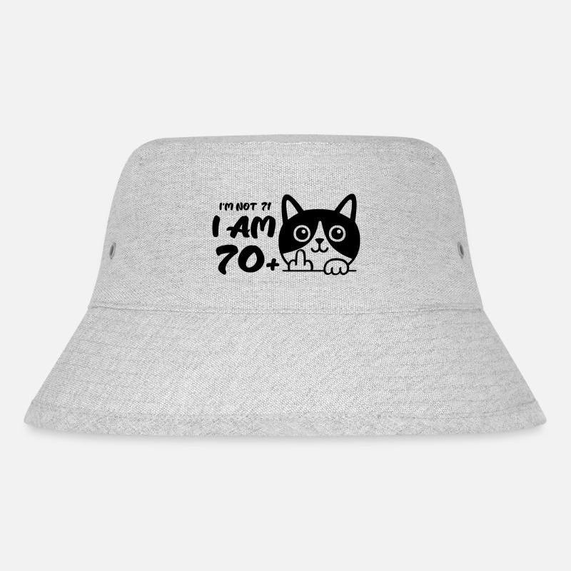 Ich bin nicht 71, ich bin 70 plus 1 Mittelfinger Katze Flip - Stanley/Stella recycelter Bucket Hat - Grau meliert