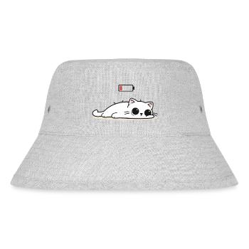 Cat Social Battery Low – No Power Mode - Stanley/Stella Recycled Bucket Hat - heather grey - Front