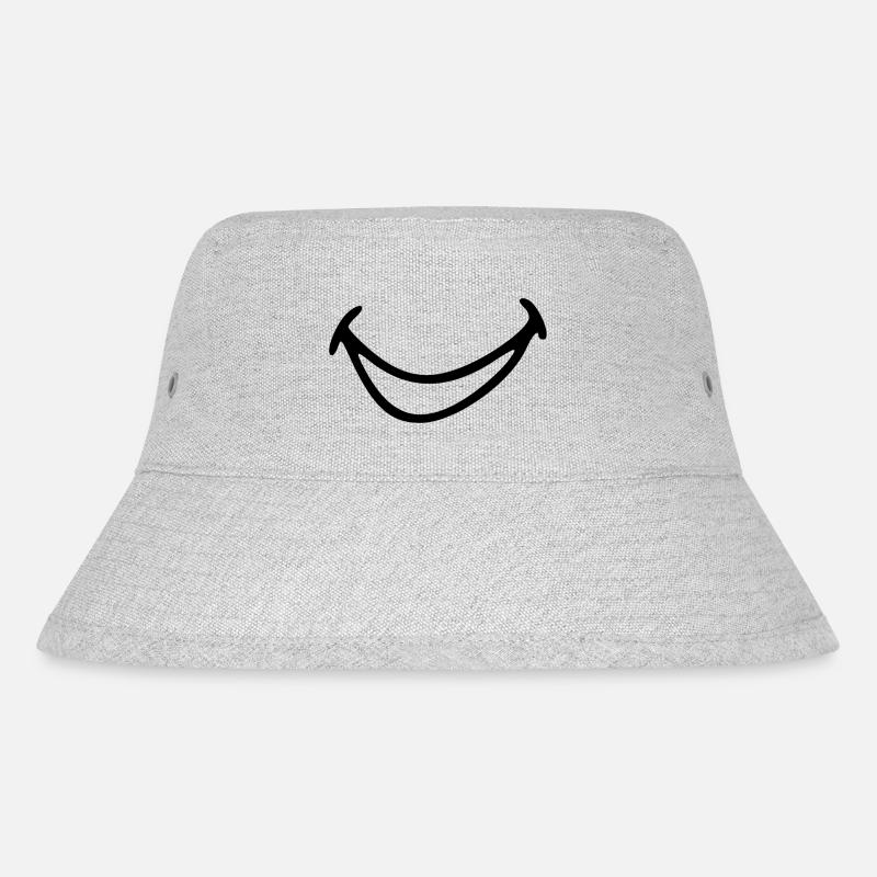 Lachender Mund. - Stanley/Stella recycelter Bucket Hat - Grau meliert