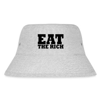 Eat the rich - Stanley/Stella recycelter Bucket Hat - Grau meliert - Vorne