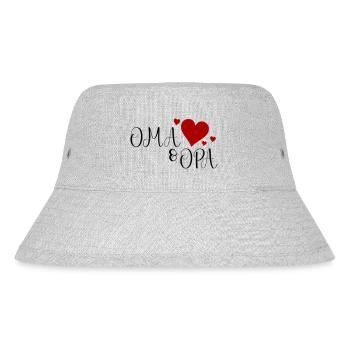 Oma und Opa Herz - Stanley/Stella recycelter Bucket Hat - Grau meliert - Vorne