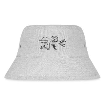 Müdes hängendes Faultier - Stanley/Stella recycelter Bucket Hat - Grau meliert - Vorne