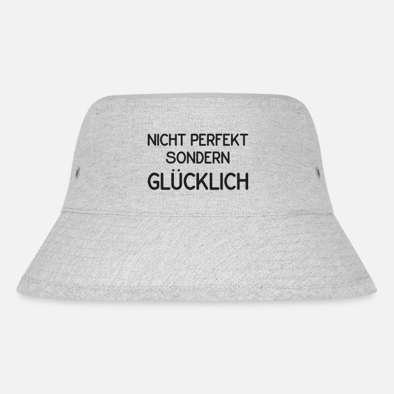 Nicht perfekt aber glücklich - Stanley/Stella recycelter Bucket Hat - Grau meliert