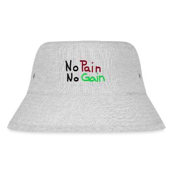 No Pain No Gain - Stanley/Stella Recycled Bucket Hat - heather grey - Front