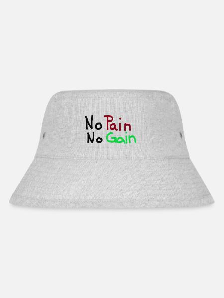 No Pain No Gain - Stanley/Stella Recycled Bucket Hat - heather grey