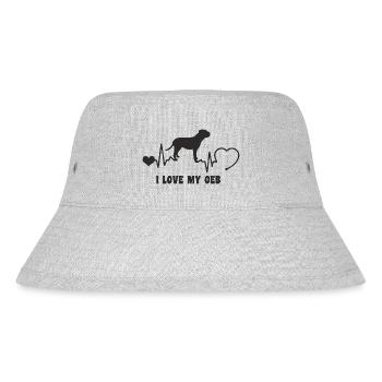 Old English Bulldog mit Herzschlag - Stanley/Stella recycelter Bucket Hat - Grau meliert - Vorne