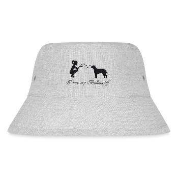 Bullmastiff mit Frau - Stanley/Stella recycelter Bucket Hat - Grau meliert - Vorne