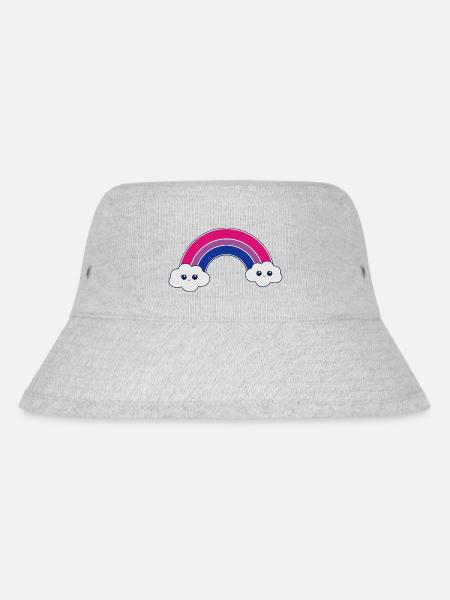 Bisexual rainbow bi pride LGBTQ flag kawaii - Stanley/Stella Recycled Bucket Hat - heather grey