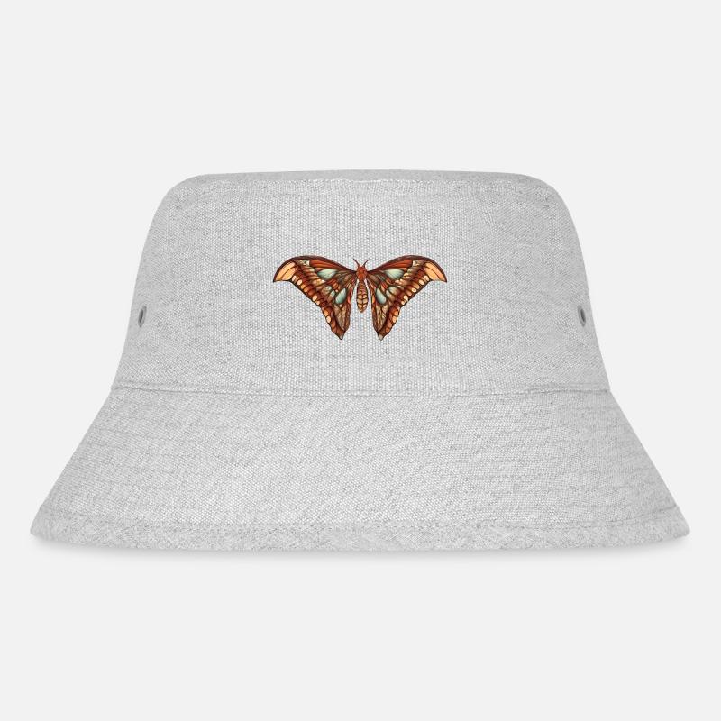 Eine Illustration eines -Schmetterlings - Stanley/Stella recycelter Bucket Hat - Grau meliert