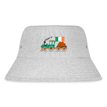 Irland Flagge Basketball Eisenbahn - Stanley/Stella recycelter Bucket Hat - Grau meliert - Vorne
