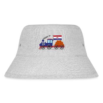 Croatia Flag Basketball Railway - Stanley/Stella Recycled Bucket Hat - heather grey - Front