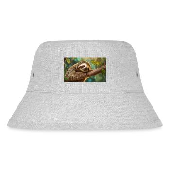 Niedliche Tiere chillen – Faultier - Stanley/Stella recycelter Bucket Hat - Grau meliert - Vorne