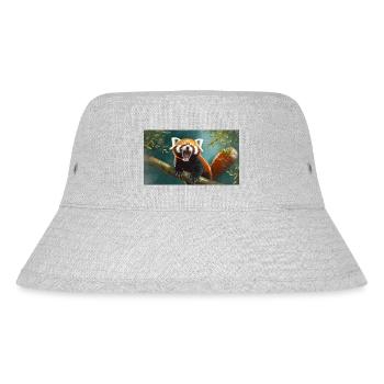 Niedliche Tiere chillen – Roter Panda - Stanley/Stella recycelter Bucket Hat - Grau meliert - Vorne